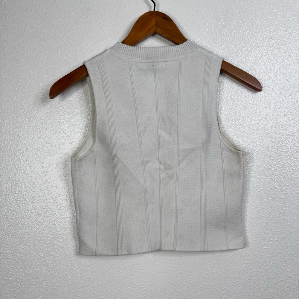 All:row White Cropped Tank Top Size Large - Picture 2 of 5